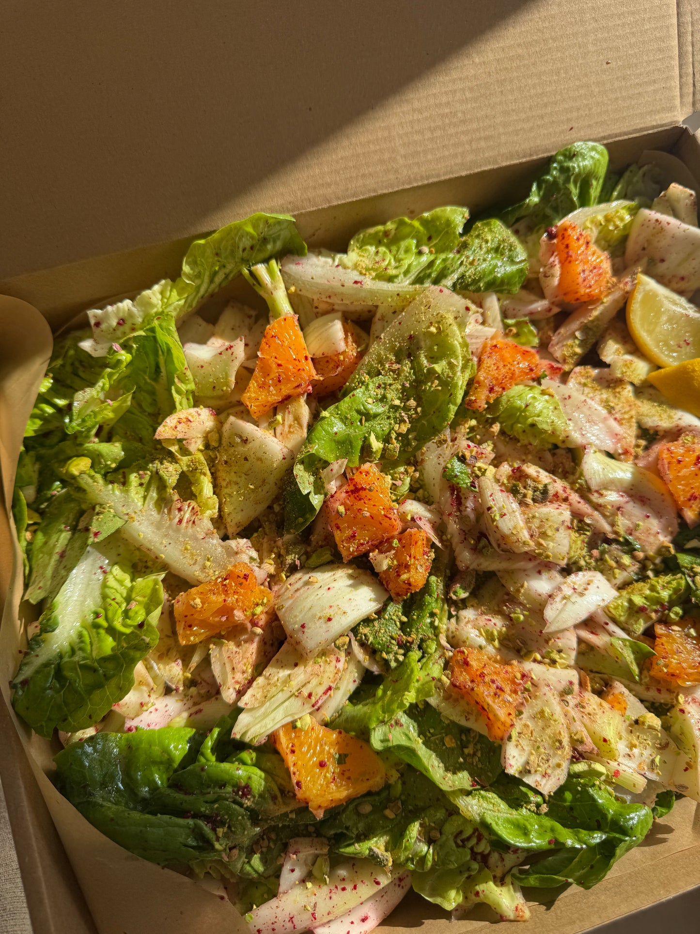 Shaved Fennel, Orange, Gem Lettuce & Pistachio Dukkah