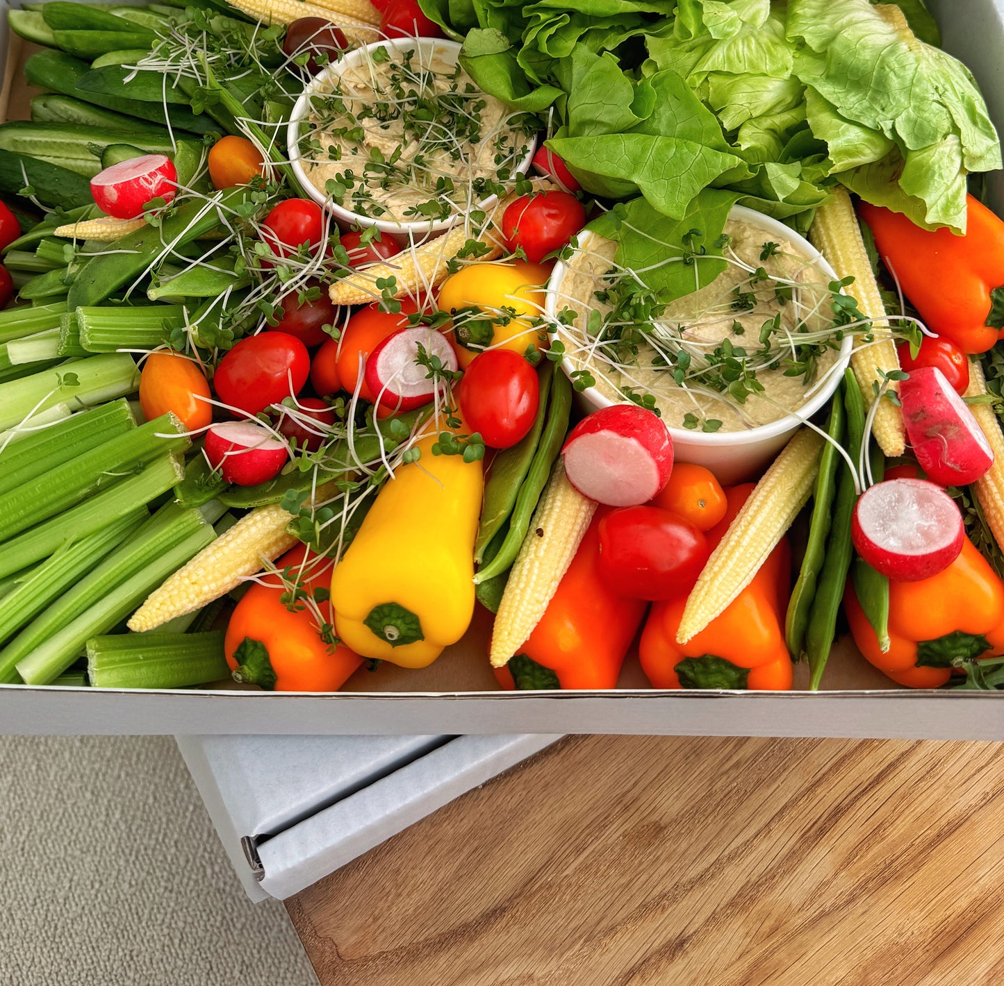 Crudités and Hummus Platter