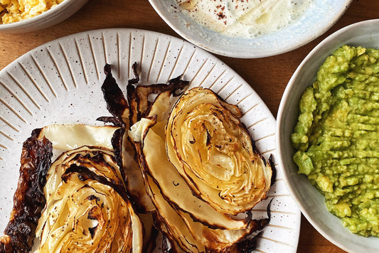 Oven-Roasted Cabbage Steaks with Cayenne Yogurt