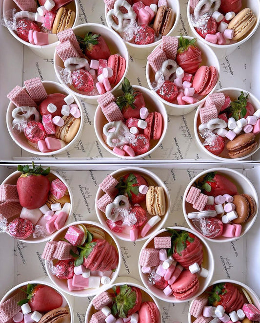 Pink dessert bowls